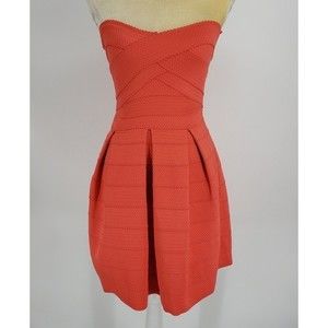 Express Fit and Flare Strapless Bandage Dress - XS